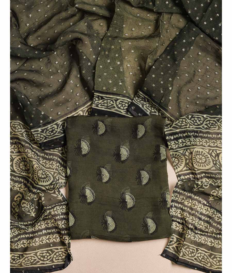 PURE VISCOSE ORGANZA JACQUARD SUIT SET