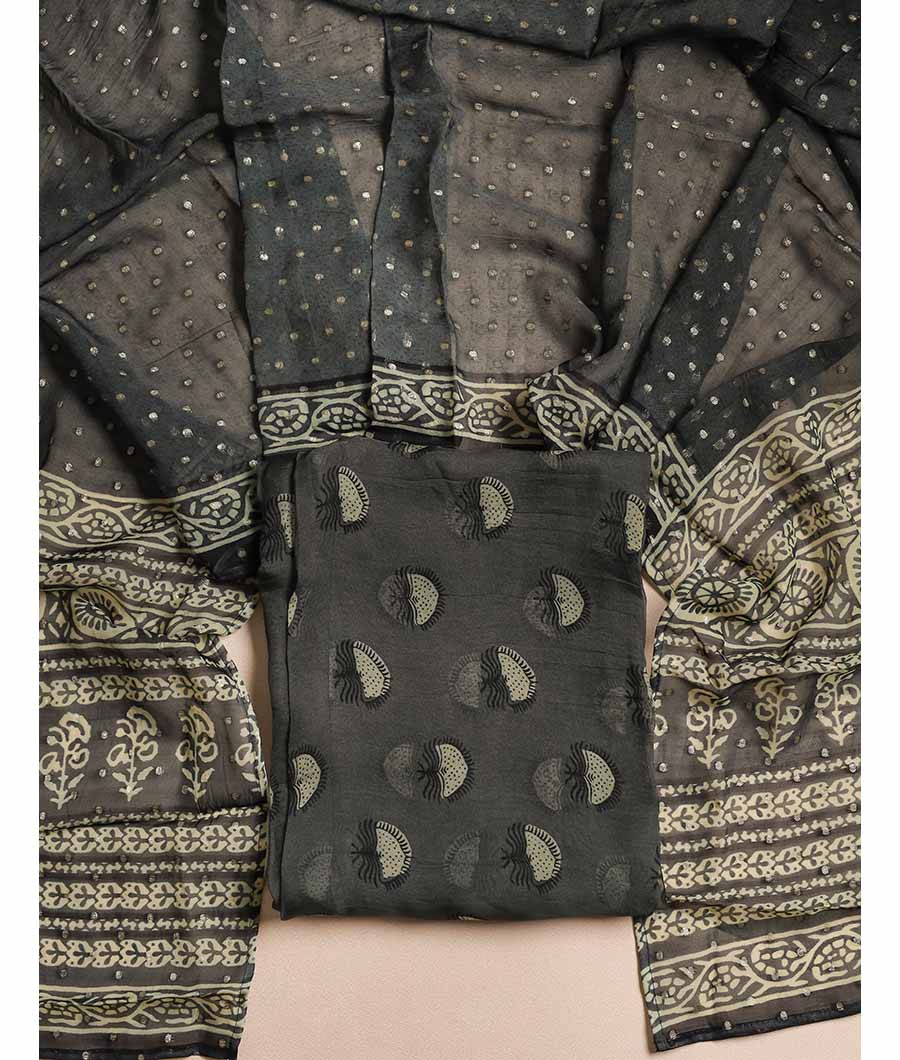 PURE VISCOSE ORGANZA JACQUARD SUIT SET