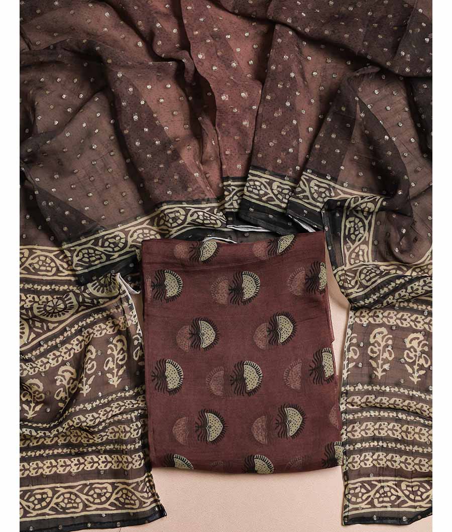 PURE VISCOSE ORGANZA JACQUARD SUIT SET