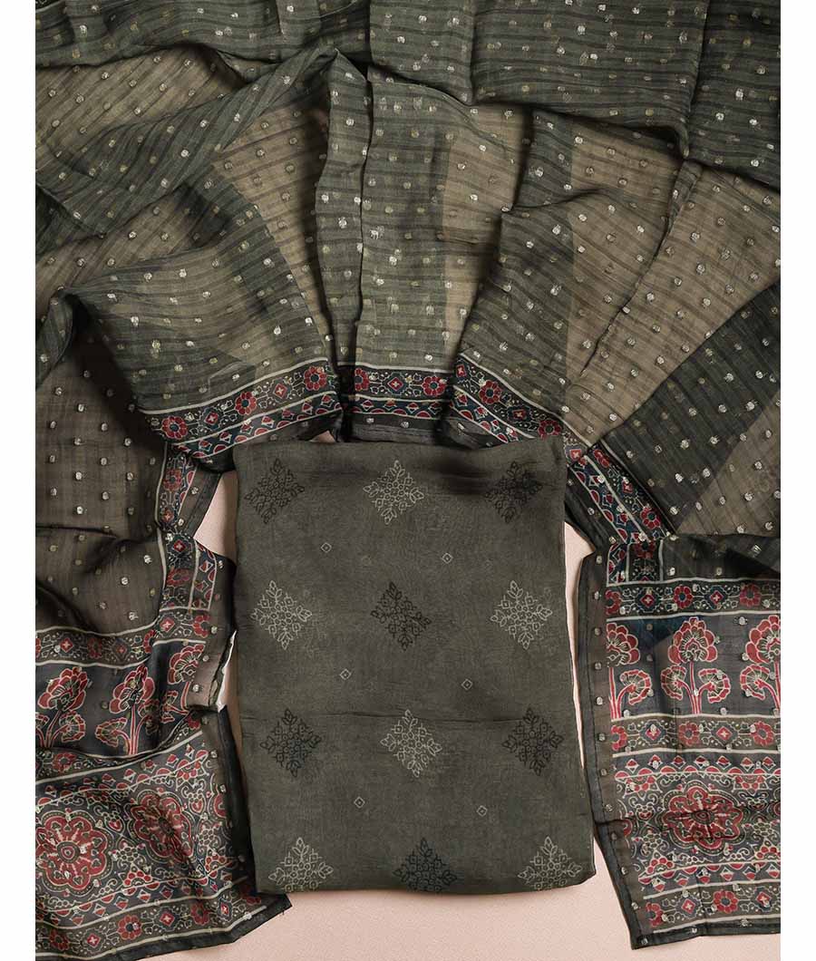 PURE VISCOSE ORGANZA JACQUARD SUIT SET