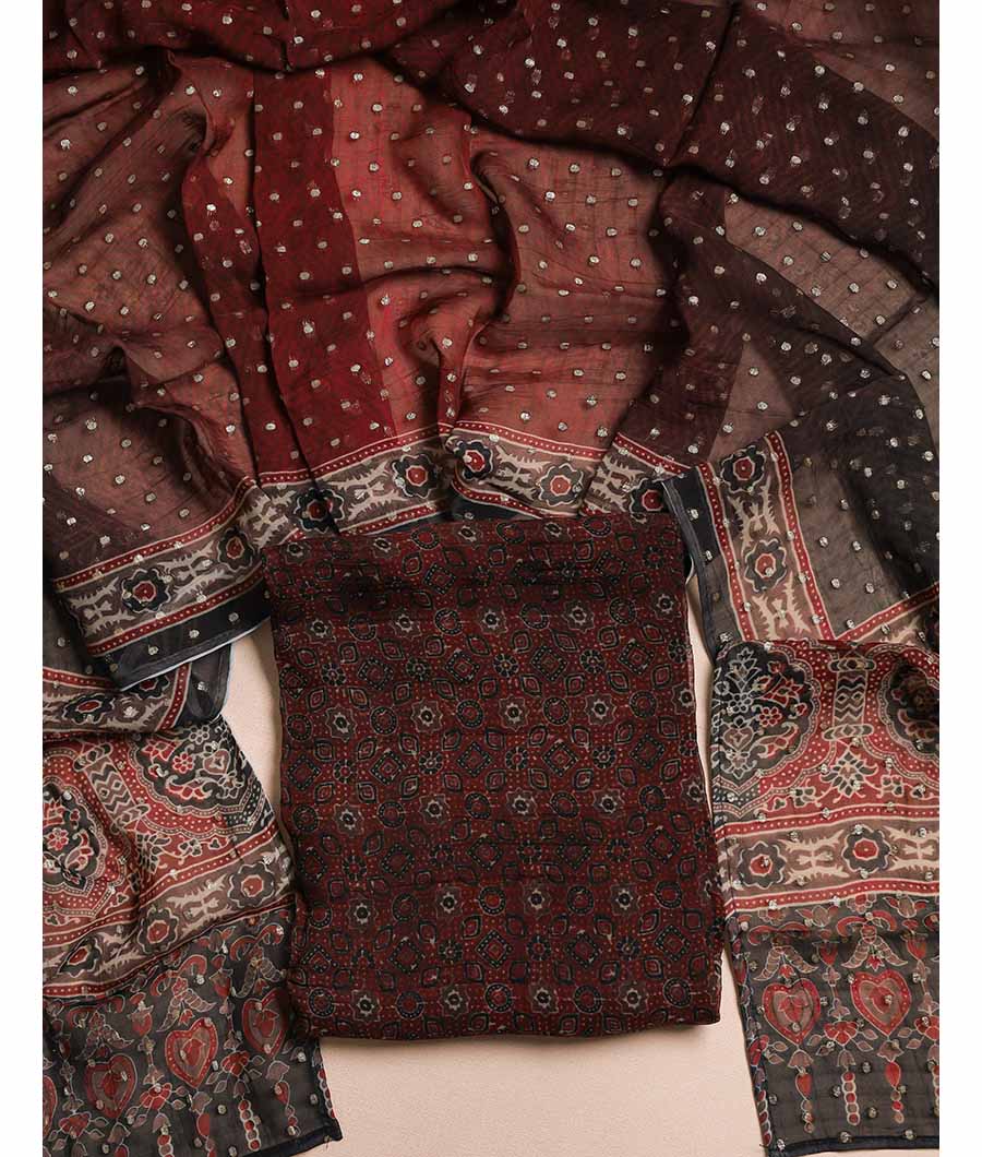 PURE VISCOSE ORGANZA JACQUARD SUIT SET