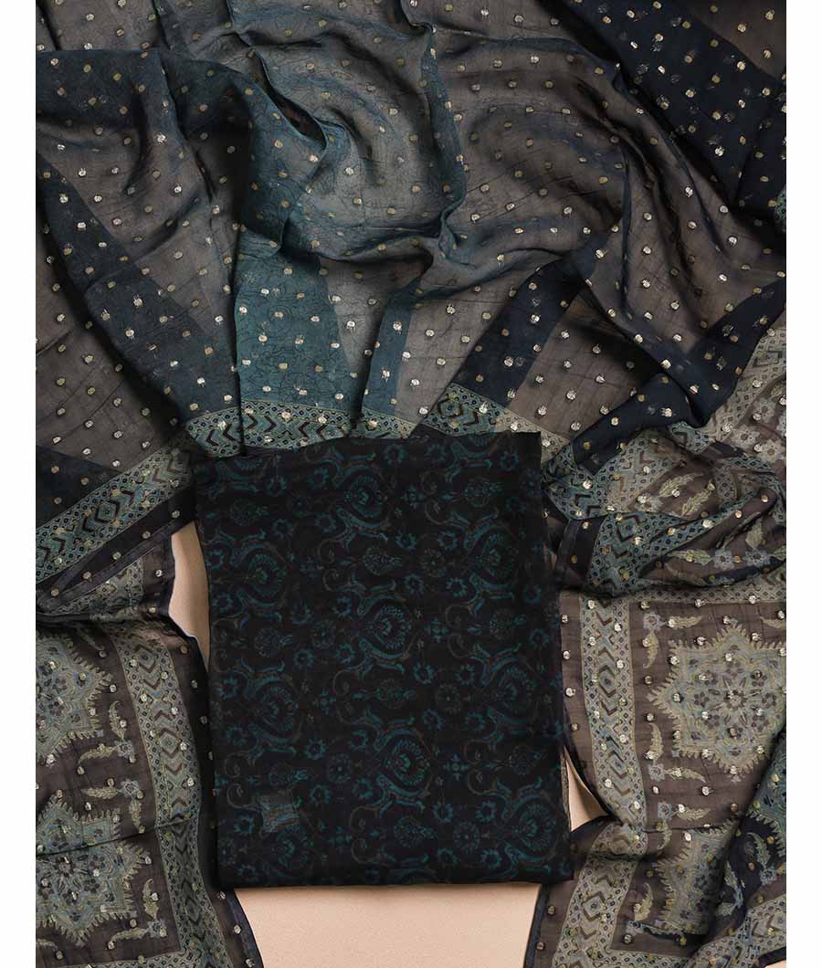 PURE VISCOSE ORGANZA JACQUARD SUIT SET