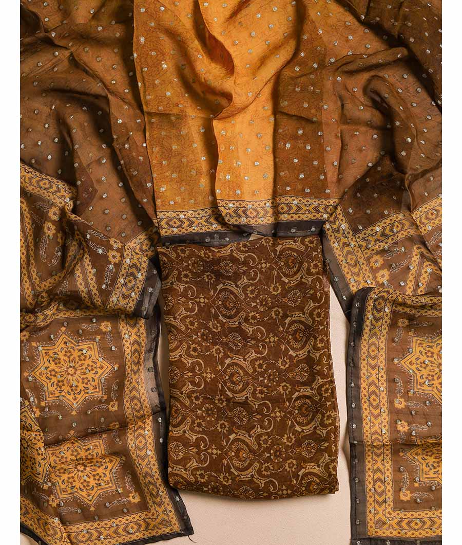 PURE VISCOSE ORGANZA JACQUARD SUIT SET