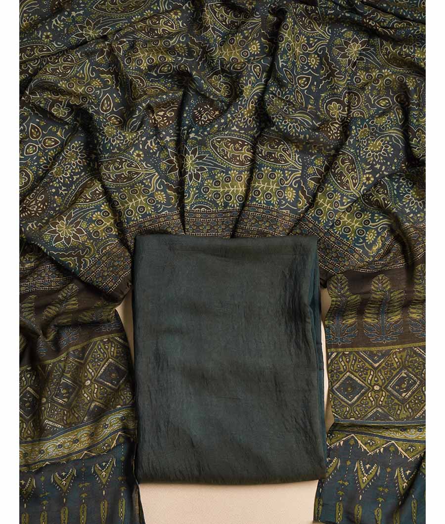 PURE MOGRA CHANDERI SILK AJRAKH SUIT SET