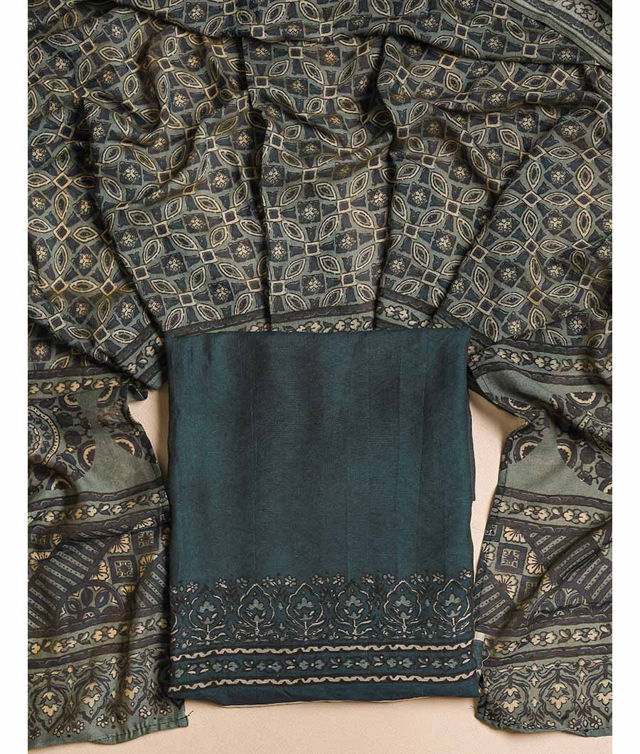 PURE MOGRA CHANDERI SILK AJRAKH SUIT SET