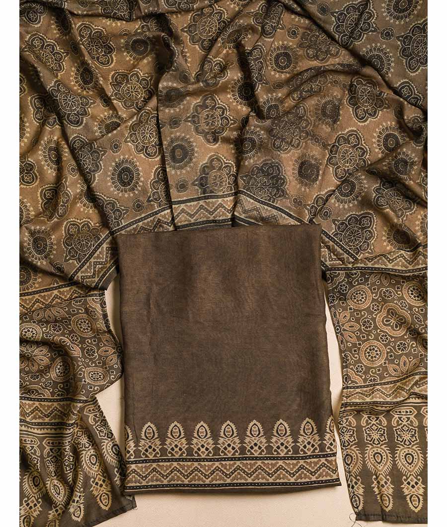 PURE MOGRA CHANDERI SILK AJRAKH SUIT SET