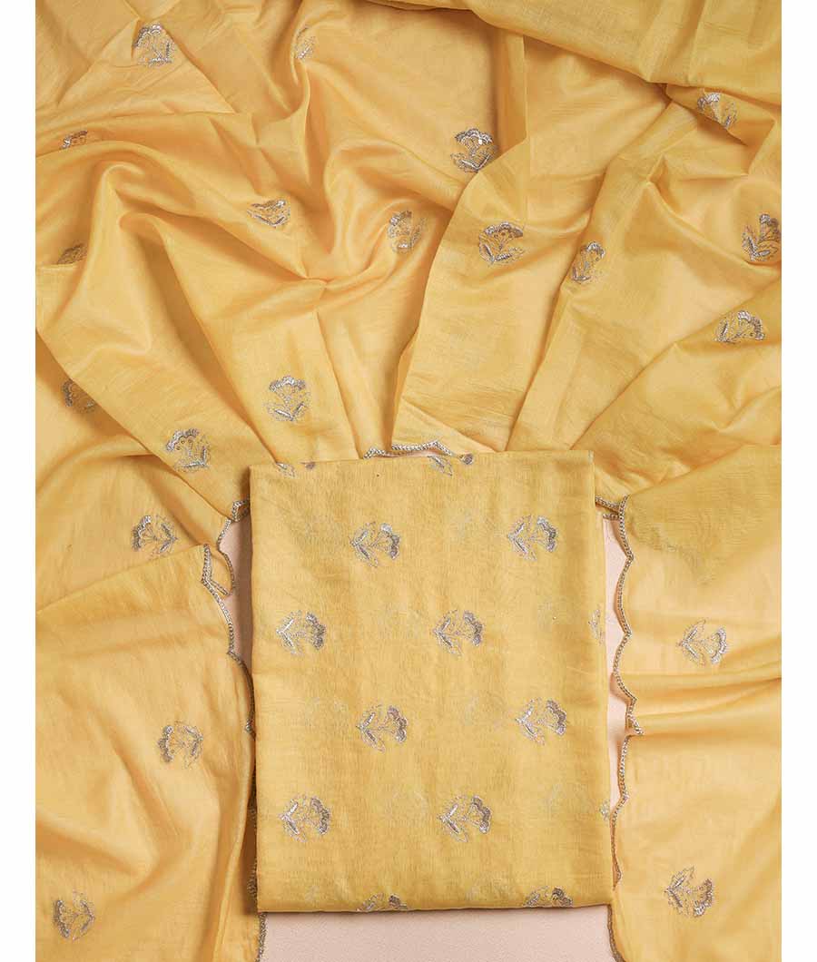 MALAI CHANDERI EMBRIODERY SUIT SET