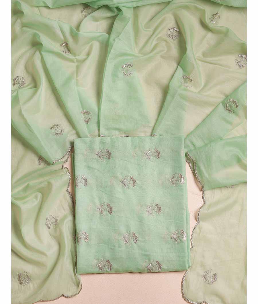 MALAI CHANDERI EMBRIODERY SUIT SET