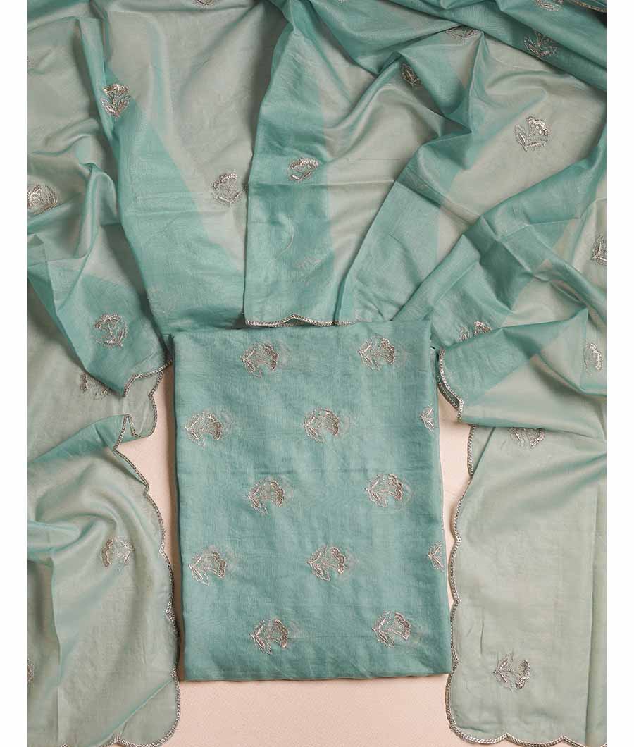 MALAI CHANDERI EMBRIODERY SUIT SET
