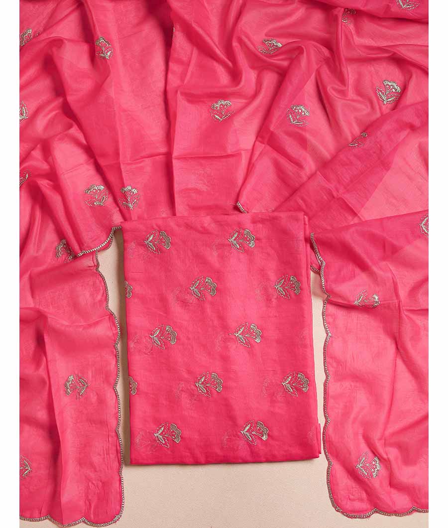 MALAI CHANDERI EMBRIODERY SUIT SET