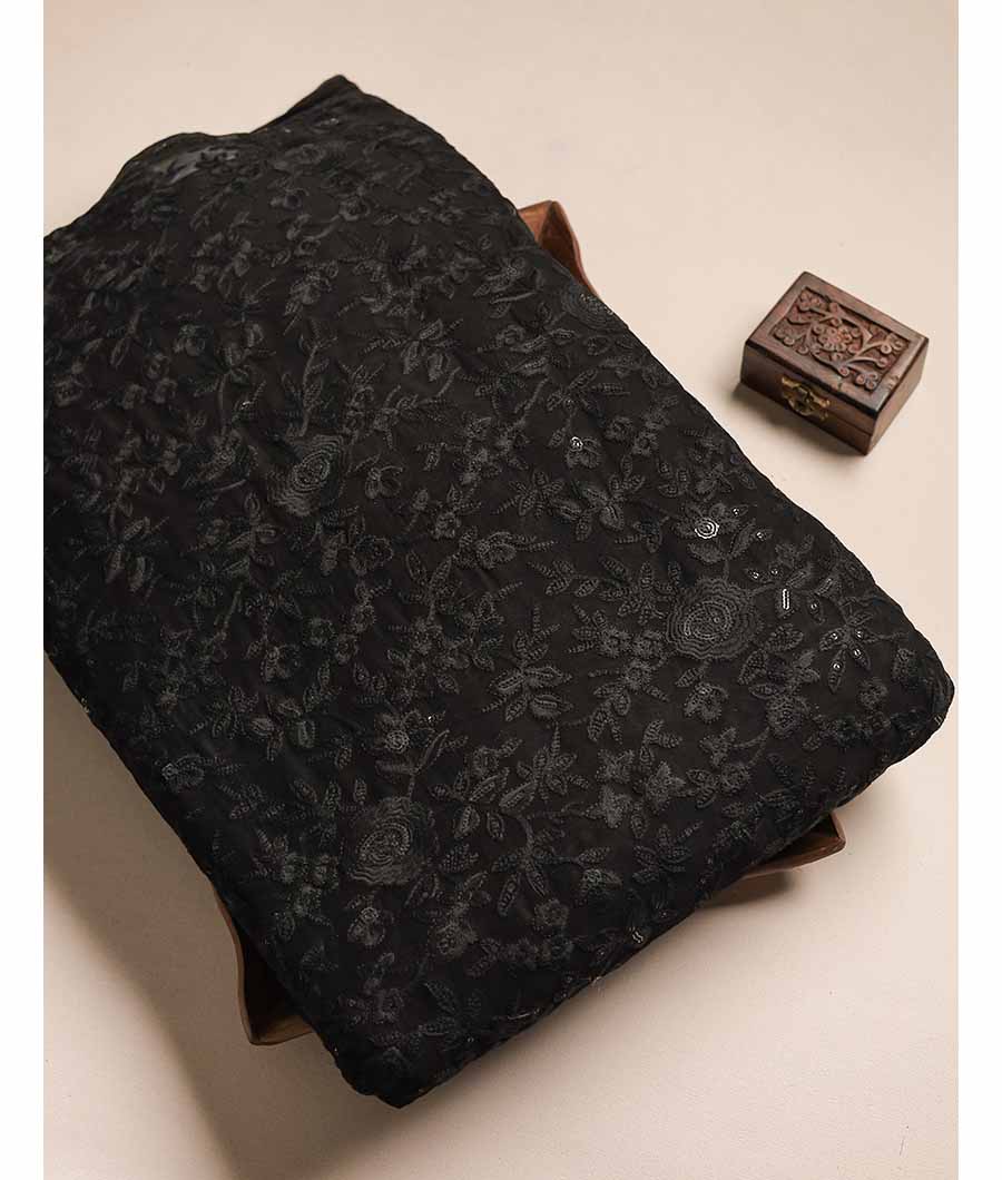 PURE CHIFFON EMBROIDERED FABRIC