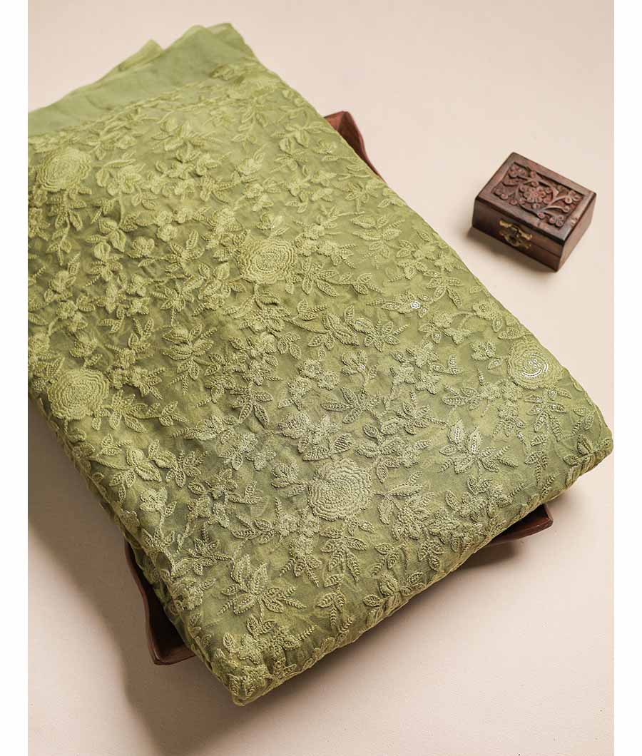 PURE CHIFFON EMBROIDERED FABRIC