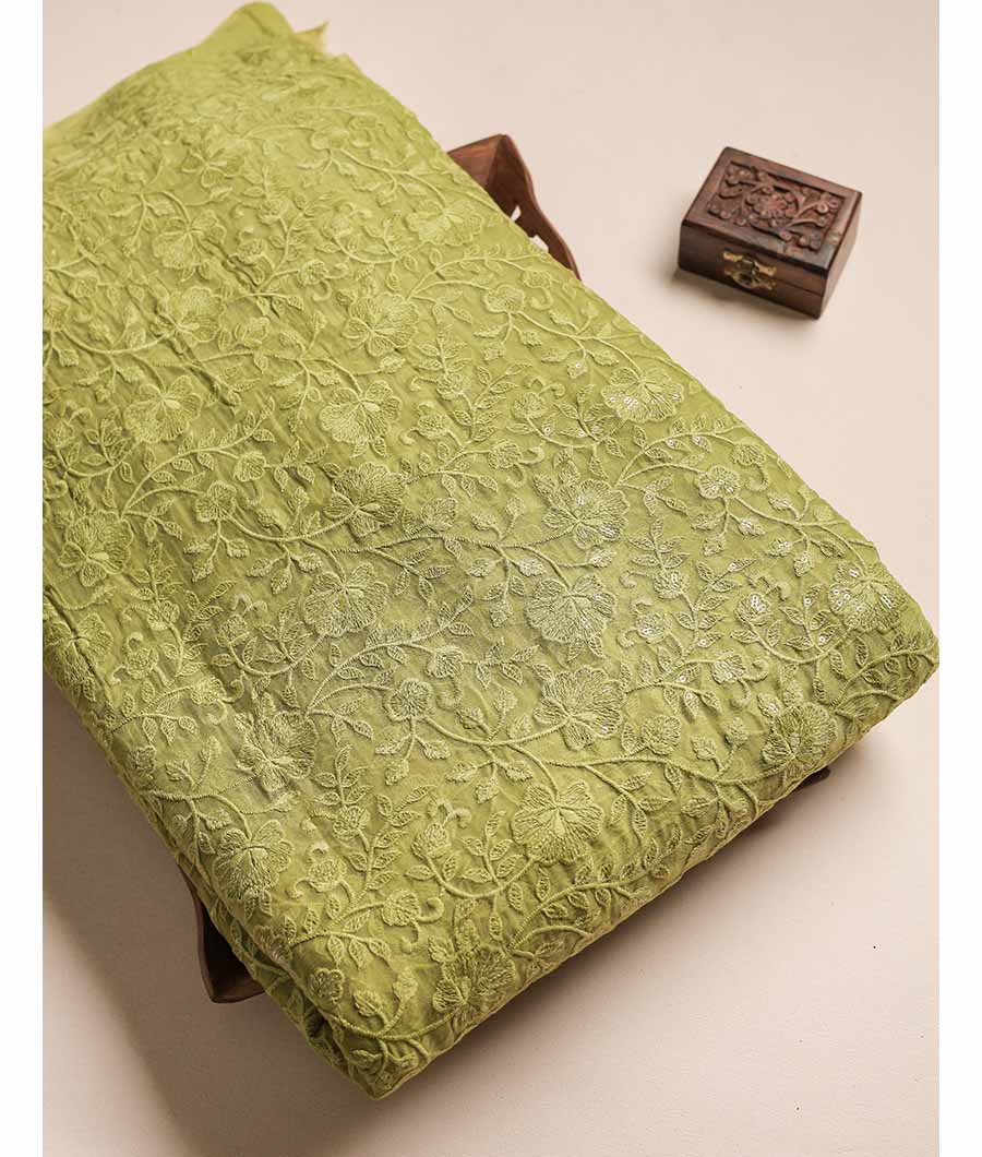 PURE CHIFFON EMBROIDERED FABRIC