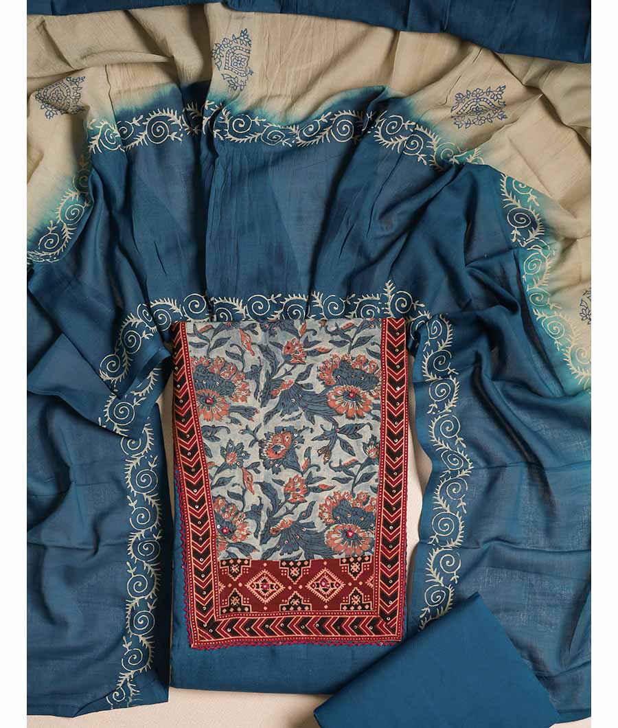 COTTON KALAMKARI PATCHWORK SUIT SET