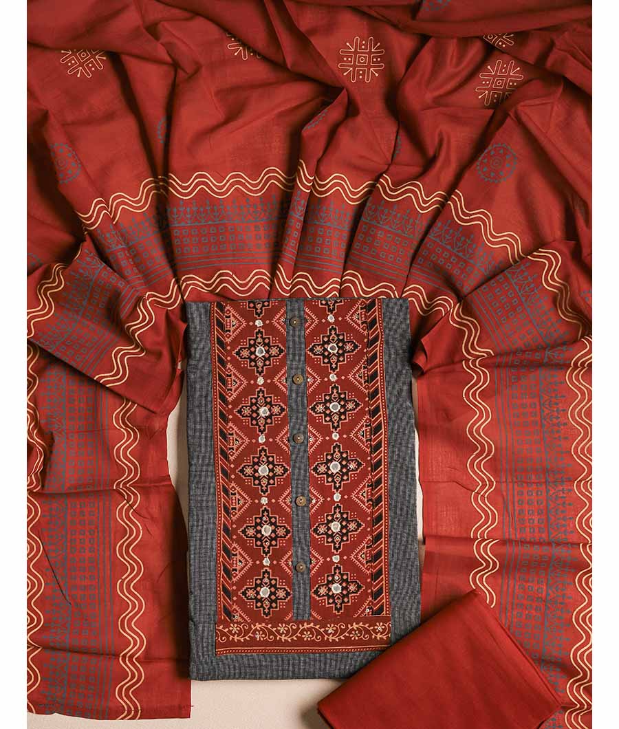 COTTON KALAMKARI PATCHWORK SUIT SET