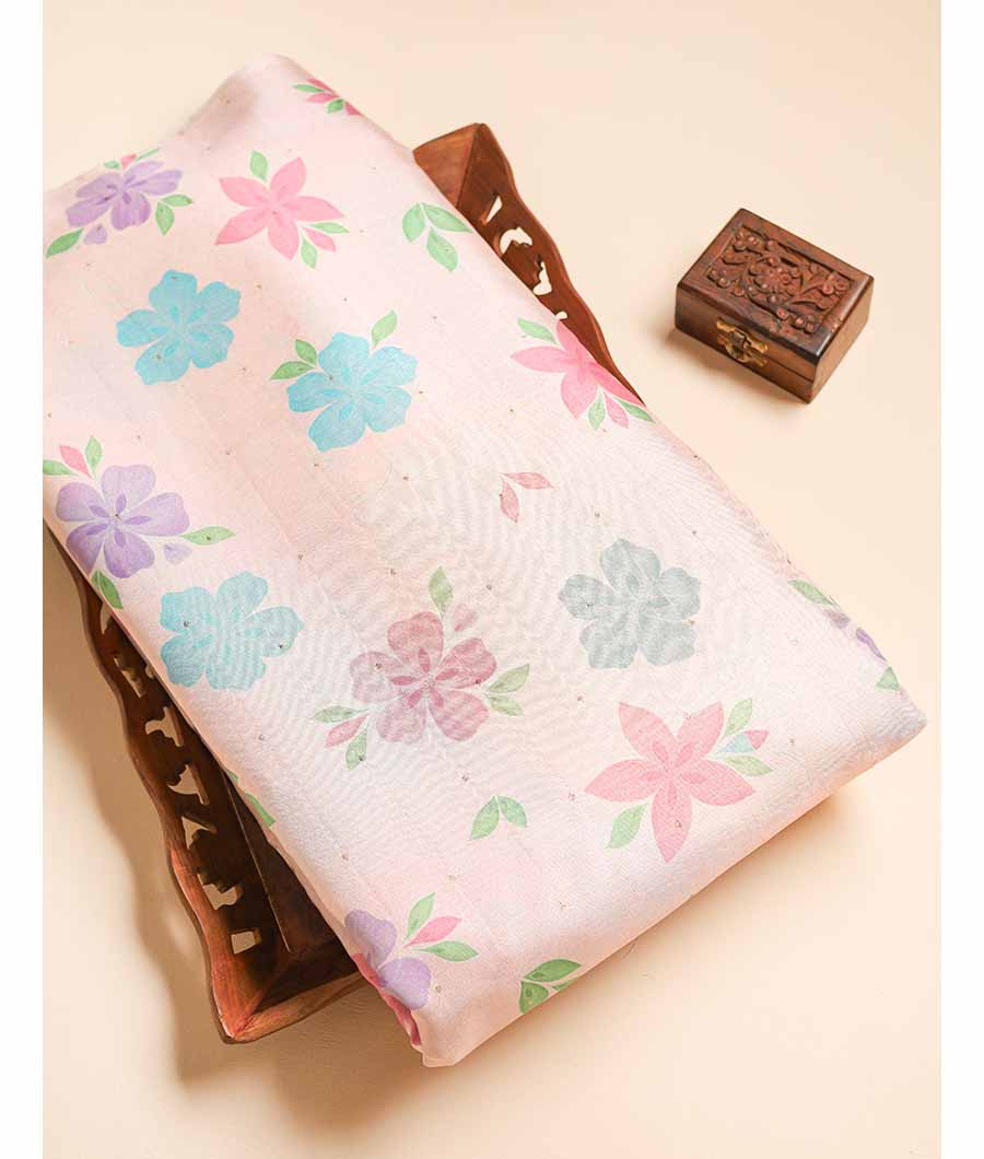 SEMI TUSSAR PRINTED FABRIC