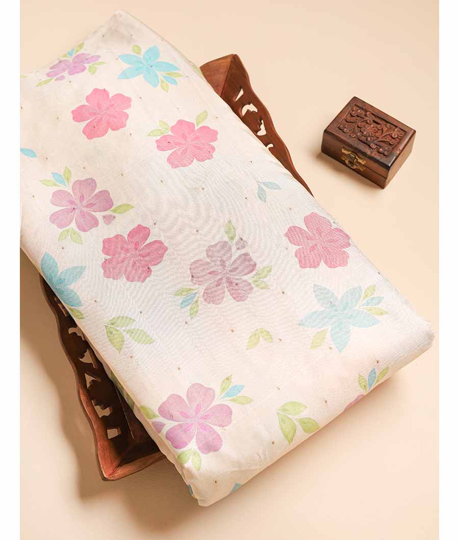 SEMI TUSSAR PRINTED FABRIC