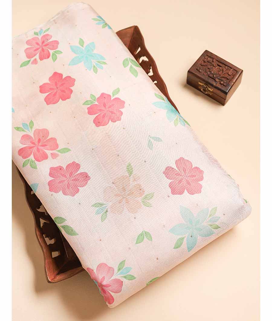 SEMI TUSSAR PRINTED FABRIC