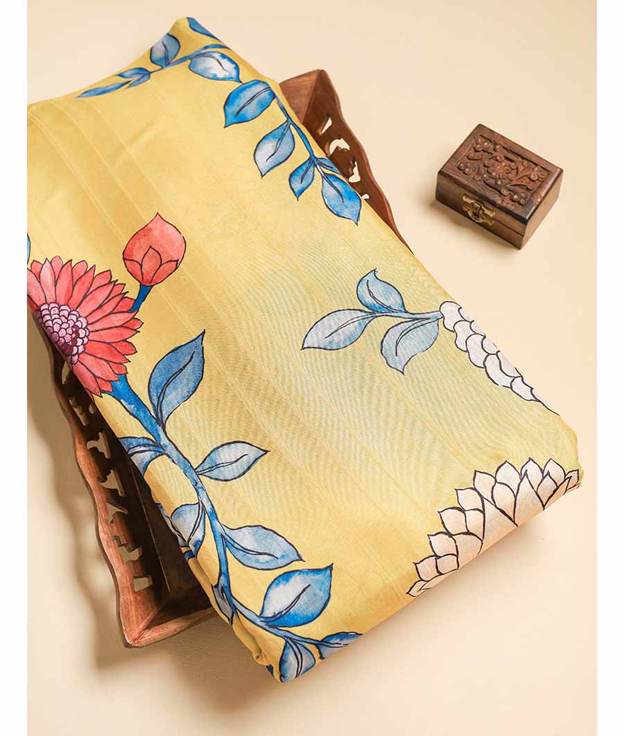 SEMI TUSSAR PRINTED FABRIC