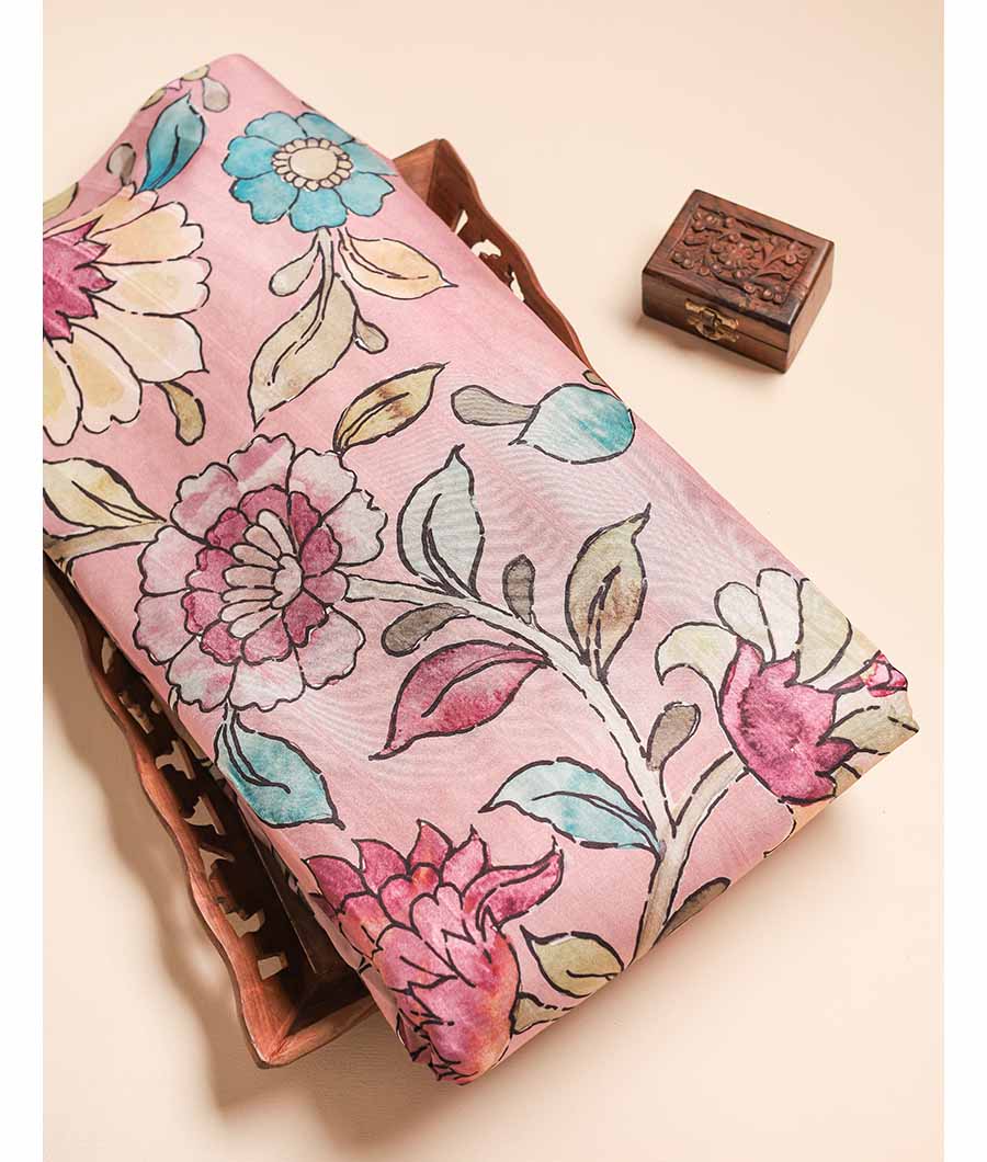 SEMI TUSSAR PRINTED FABRIC