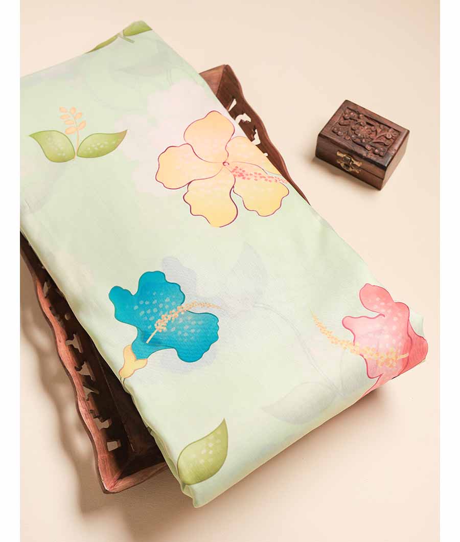 SEMI TUSSAR PRINTED FABRIC