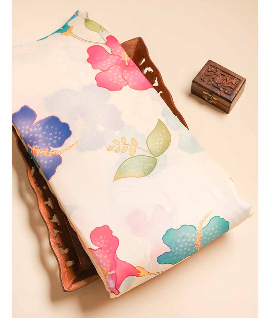 SEMI TUSSAR PRINTED FABRIC