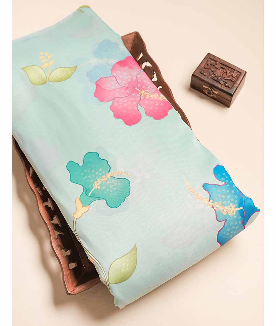 SEMI TUSSAR PRINTED FABRIC