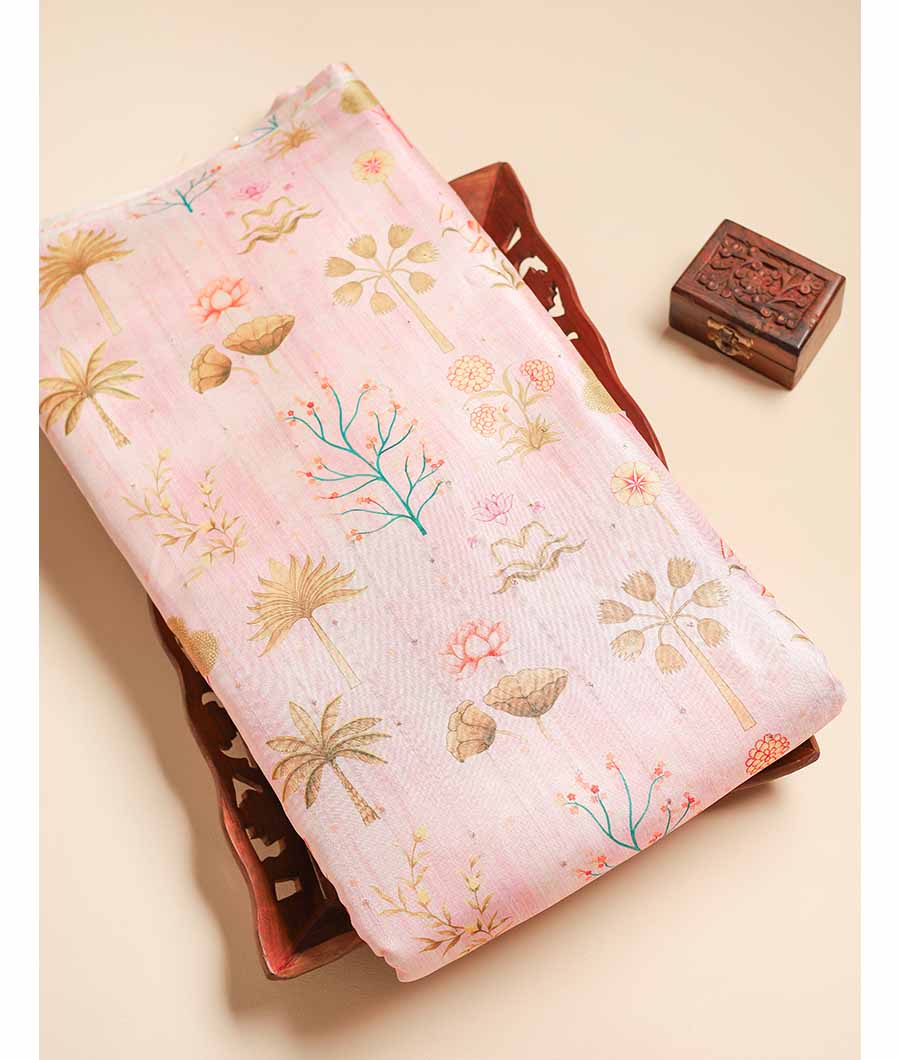 SEMI TUSSAR PRINTED FABRIC