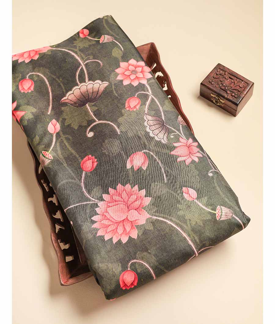 SEMI TUSSAR PRINTED FABRIC