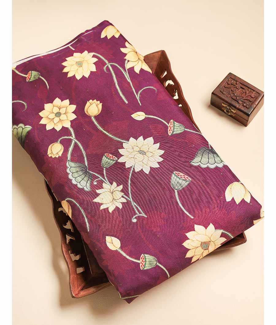 SEMI TUSSAR PRINTED FABRIC