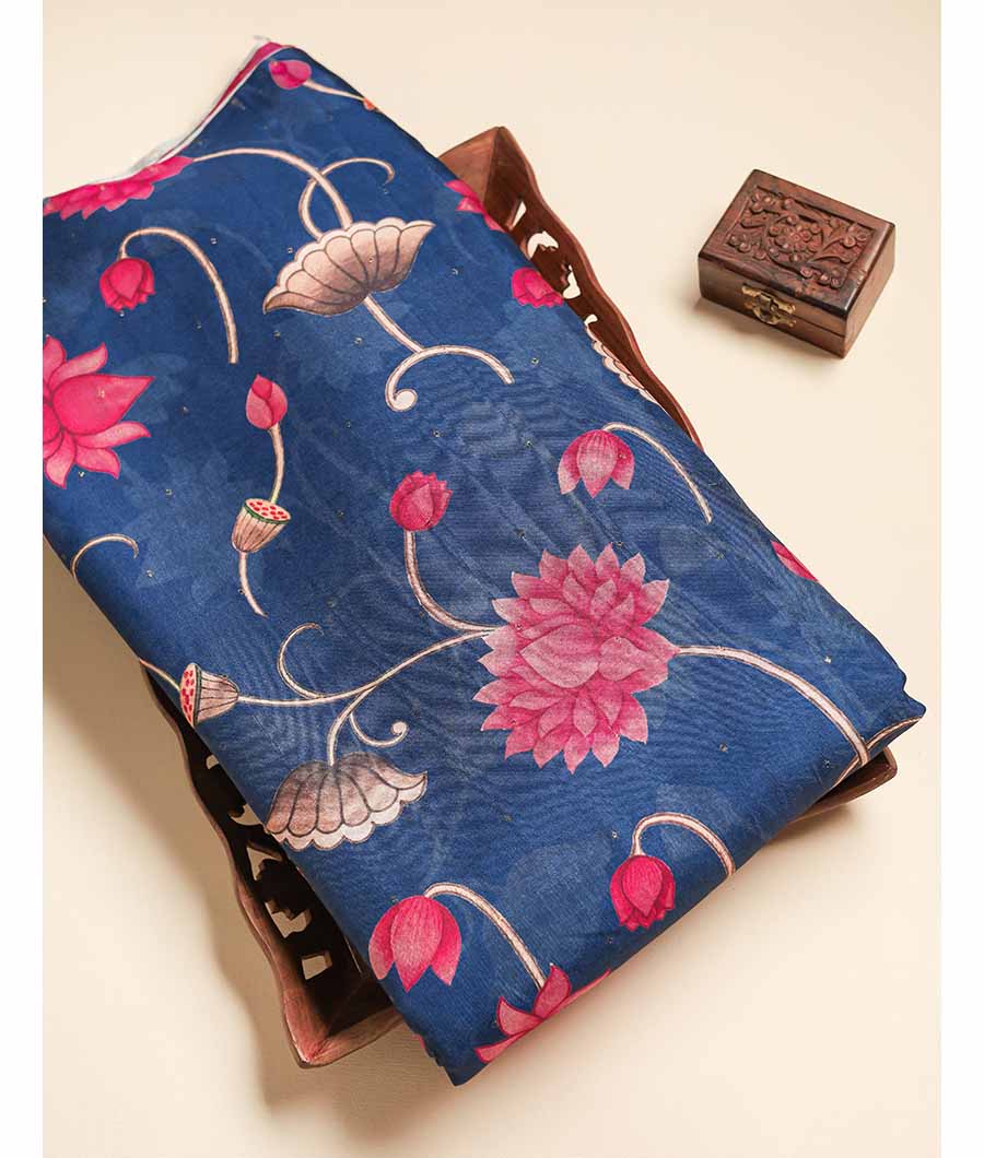 SEMI TUSSAR PRINTED FABRIC