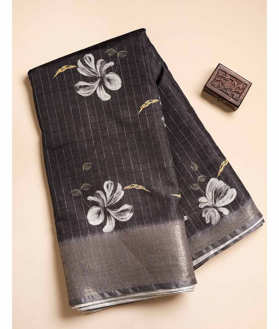 SEMI TUSSAR CHECKS PRINTED FABRIC