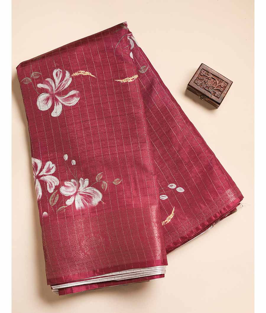 SEMI TUSSAR CHECKS PRINTED FABRIC