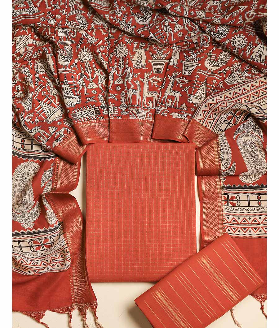 COTTON HANDLOOM LUREX SUIT SET