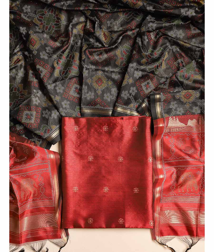 KANCHI SILK TOP WITH IKAT SILK DUPATTA