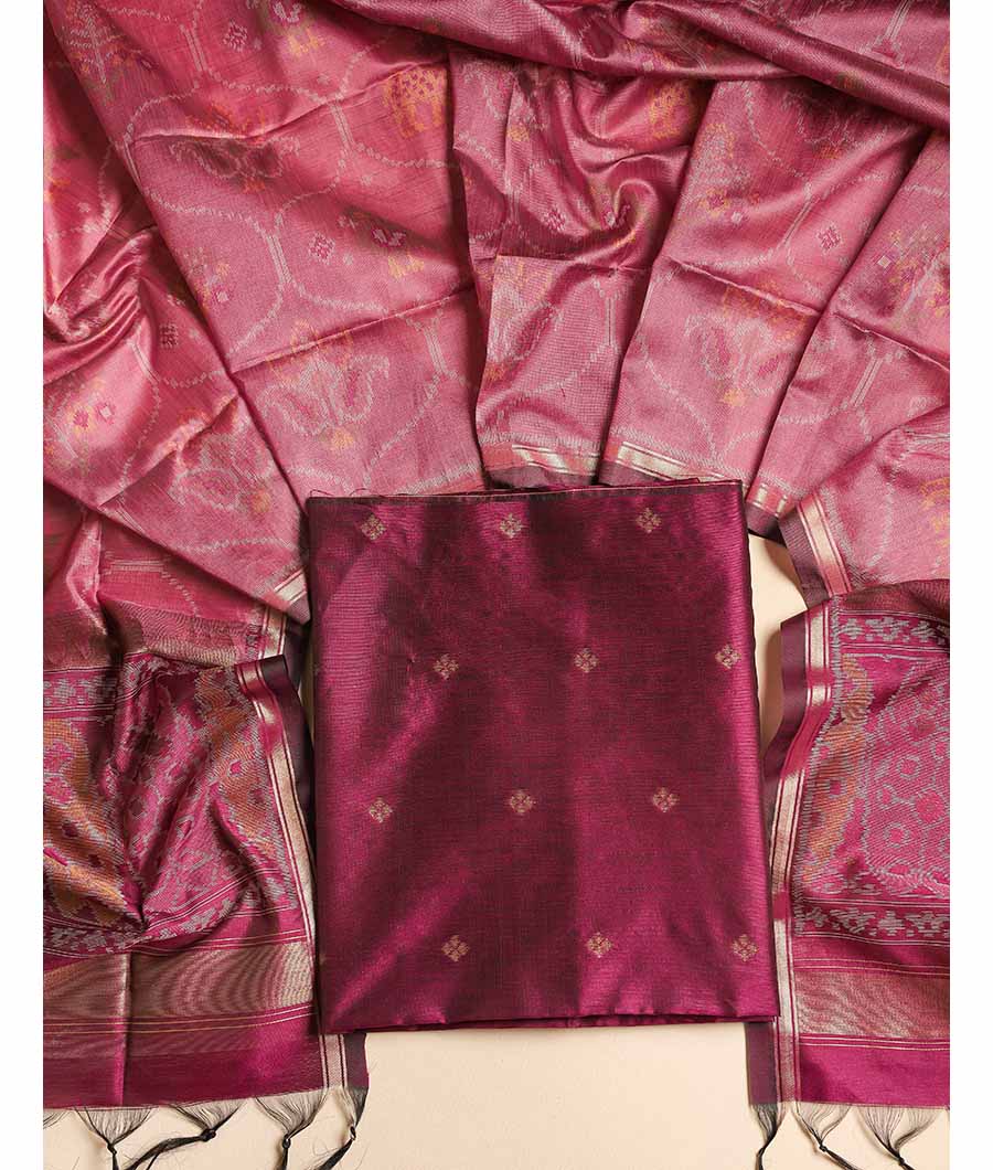 KANCHI SILK TOP WITH IKAT SILK DUPATTA