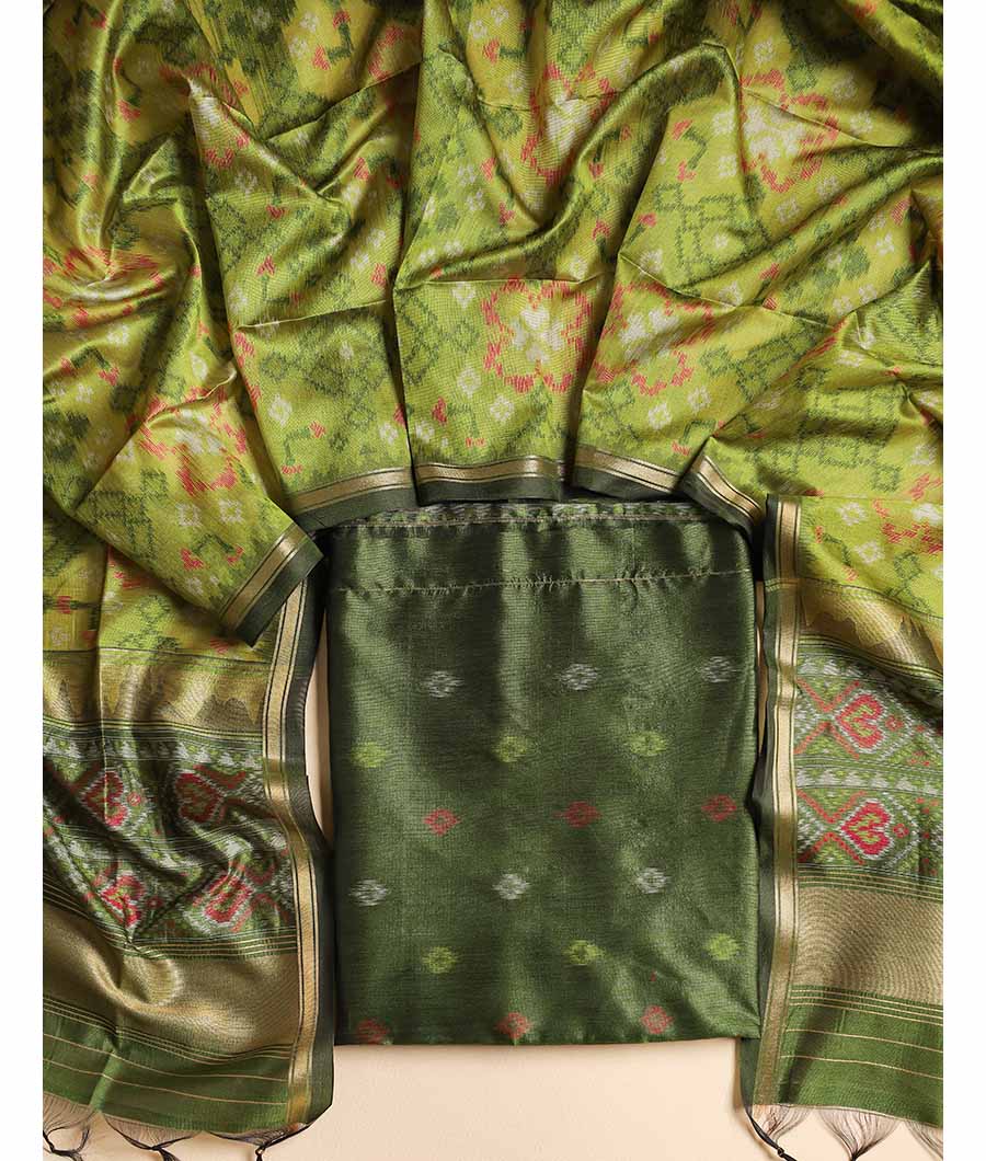 KANCHI SILK TOP WITH IKAT SILK DUPATTA