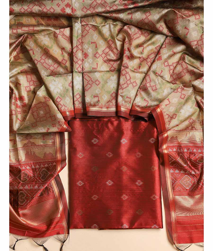 KANCHI SILK TOP WITH IKAT SILK DUPATTA