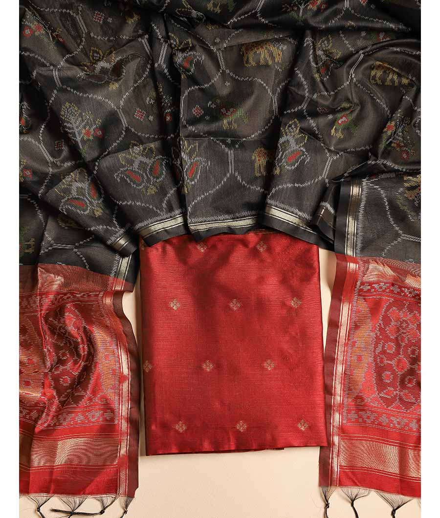 KANCHI SILK TOP WITH IKAT SILK DUPATTA