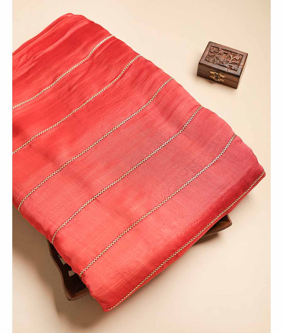 MUL CHANDERI EMBROIDERED FABRIC