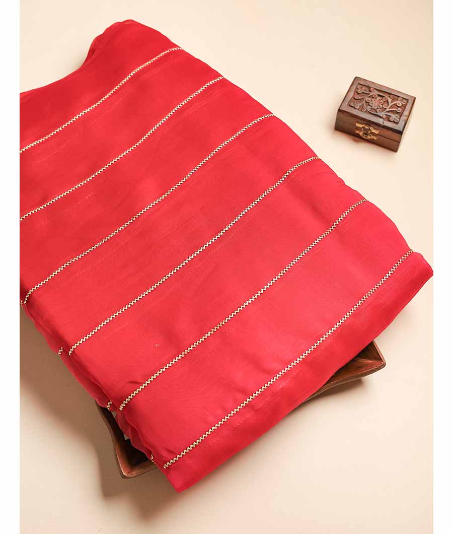 MUL CHANDERI EMBROIDERED FABRIC