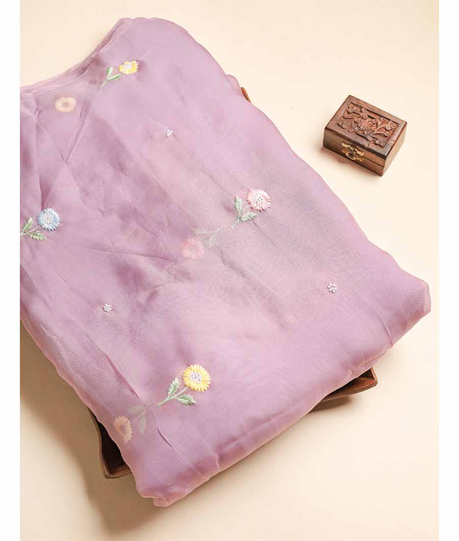 ORGANZA SILK EMBROIDERED FABRIC