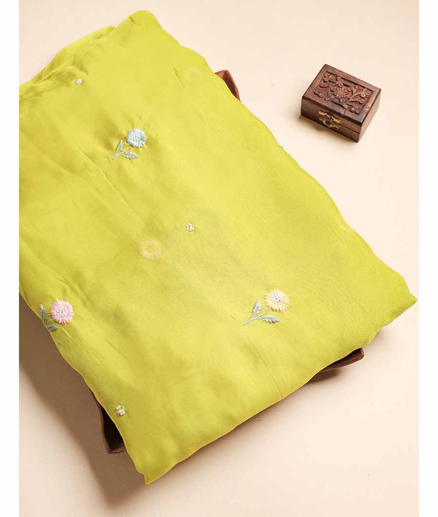 ORGANZA SILK EMBROIDERED FABRIC