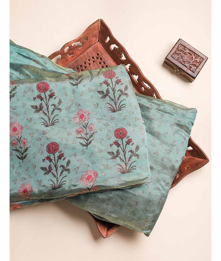 MALAI TISSUE SILK PRINTED FABRIC