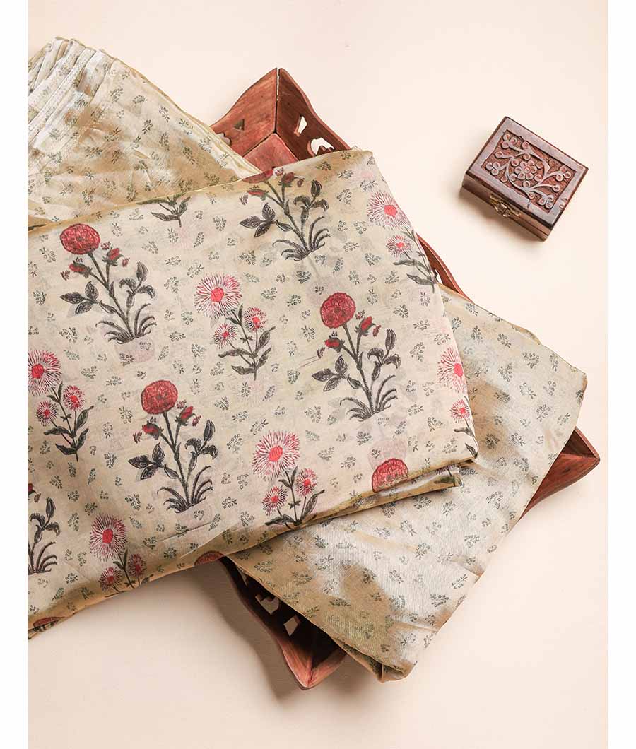 MALAI TISSUE SILK PRINTED FABRIC