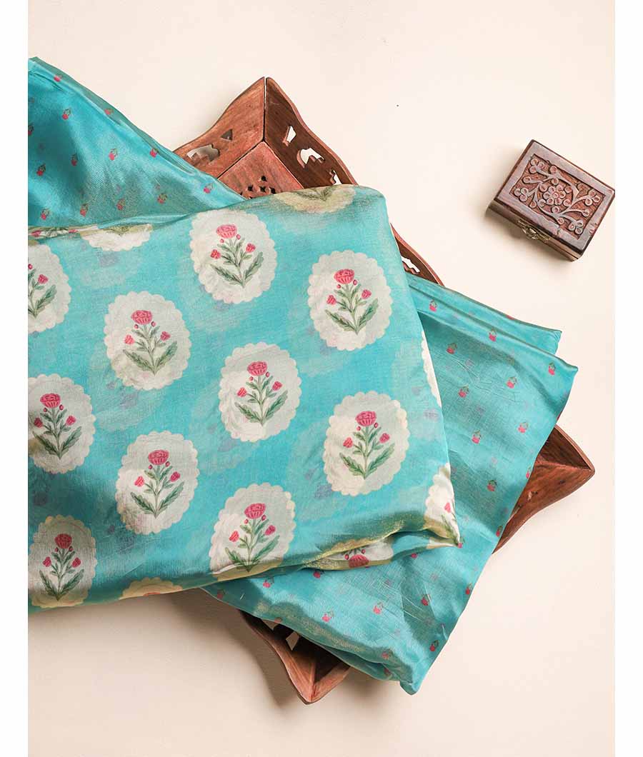 MALAI TISSUE SILK PRINTED FABRIC