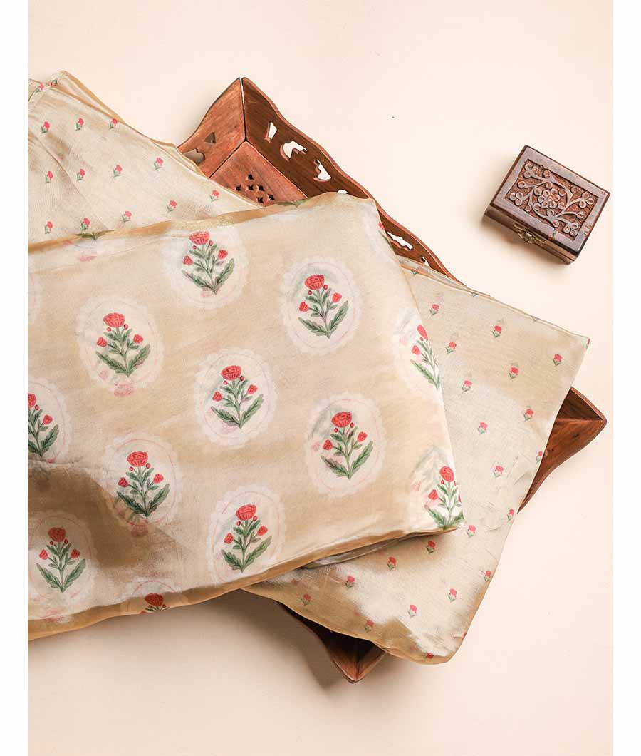 MALAI TISSUE SILK PRINTED FABRIC