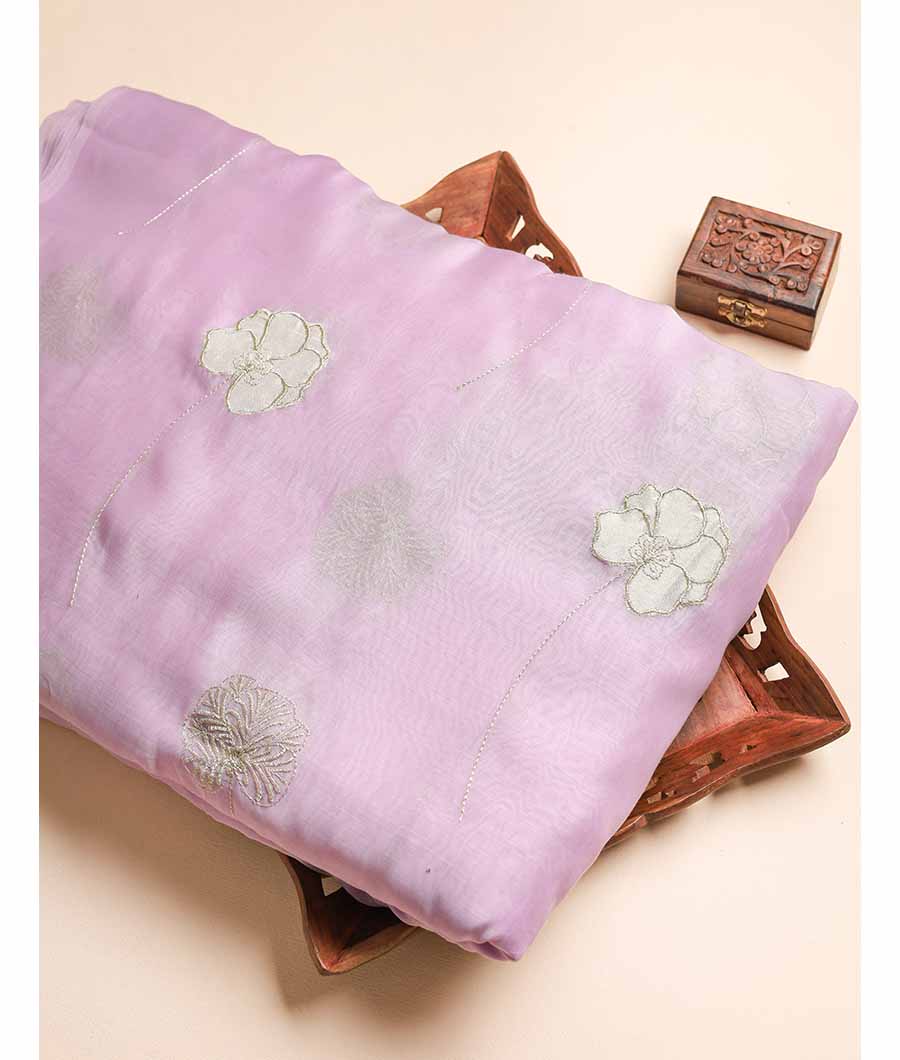 MUL CHANDERI EMBROIDERY FABRIC