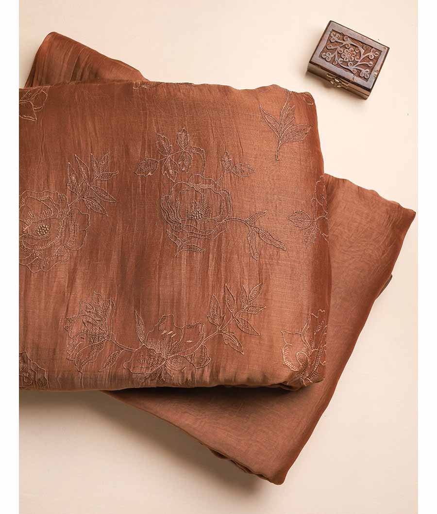 MUL CHANDERI EMBRIODERY FABRIC