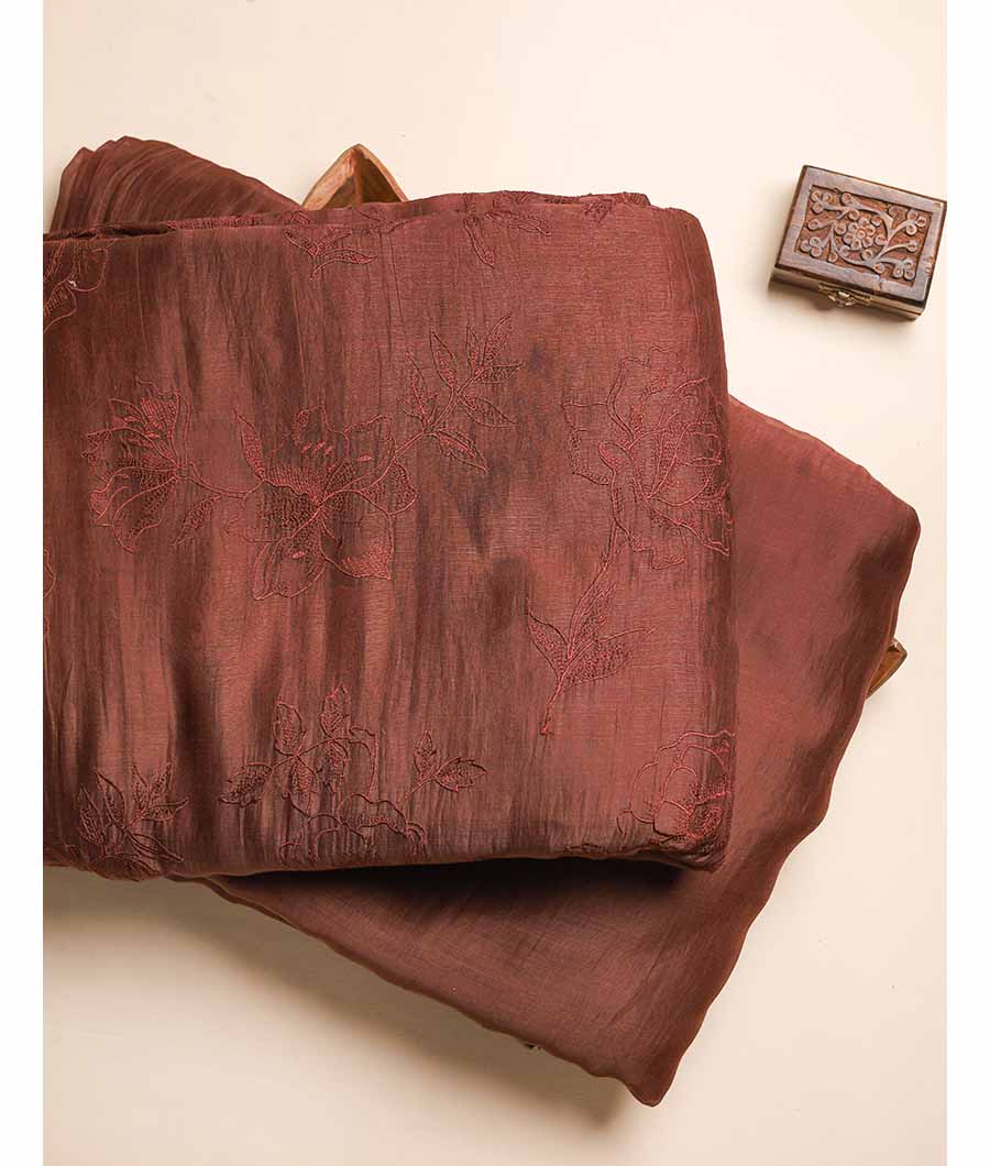 MUL CHANDERI EMBRIODERY FABRIC